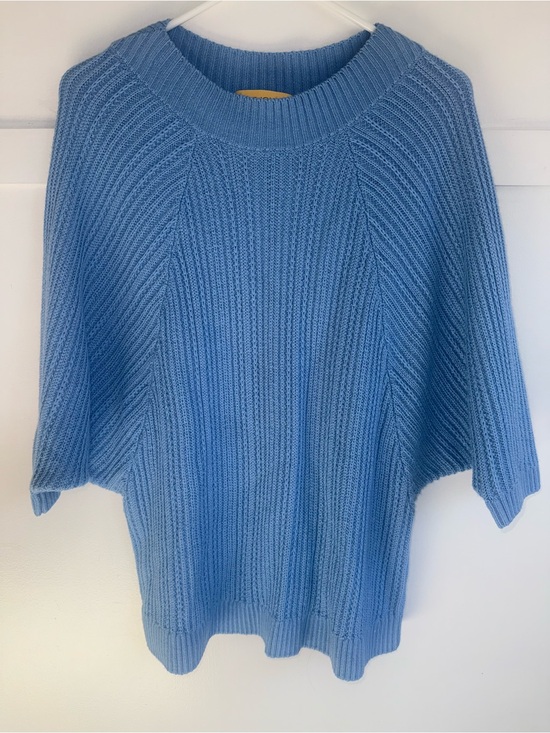 St. John Sweaters - St. John Periwinkle Blue Ribbed Knit Dolman Sleeve Sweater Petite Small